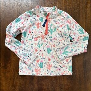 RuffleButts Girls Desert Blossoms Cactus Rash Guard Swim LS Top  Zipper 6